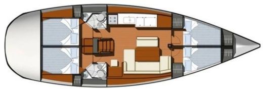 Sailboat Jeanneau Sun Odyssey 44i Boat layout