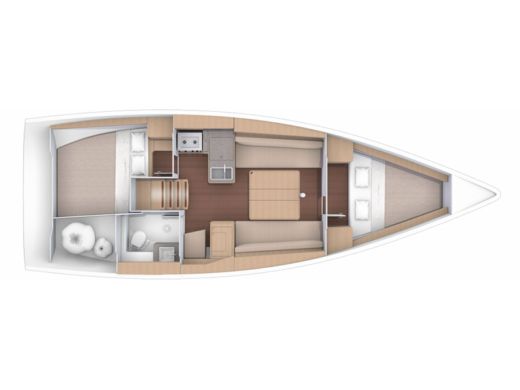 Sailboat Dufour Dufour 360 Grand Large Σχέδιο κάτοψης σκάφους