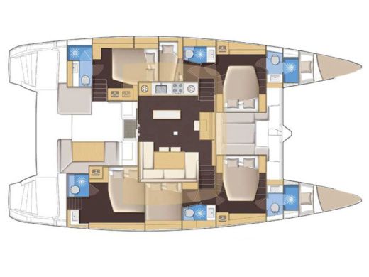 Catamaran  Lagoon 52 F Boat layout