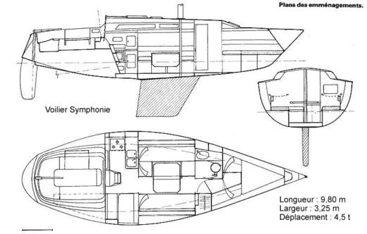 Sailboat JEANNEAU SYMPHONIE 32 Plan du bateau