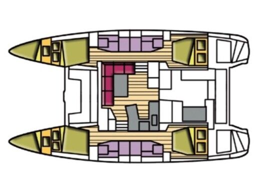 Catamaran  Lagoon 42 Plattegrond van de boot