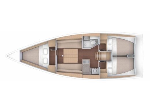 Sailboat Dufour 360 Grand Large Planimetria della barca