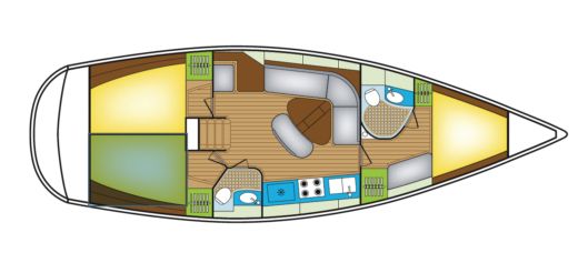Sailboat Delphia Delphia 40 Boat layout