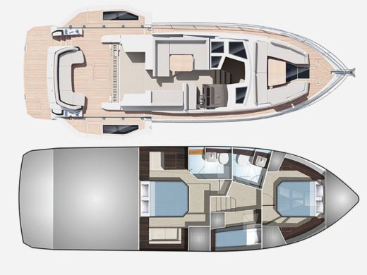 Motorboat  Galeon 480 Fly boat plan