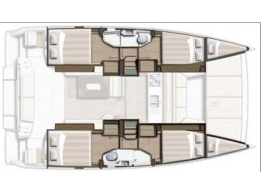 Catamaran  Bali Catsmart Plattegrond van de boot