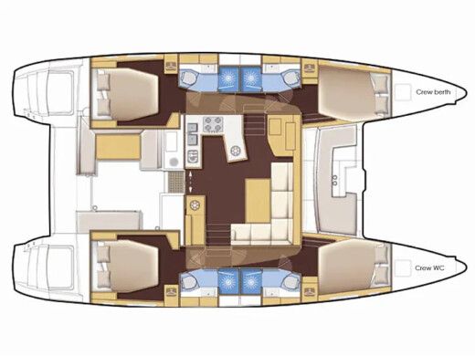 Catamaran  Lagoon 450 Plattegrond van de boot