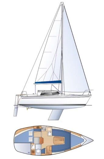 Sailboat Jeanneau Fantasia Plano del barco