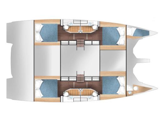 Sailboat  Cervetti 44 Power Σχέδιο κάτοψης σκάφους