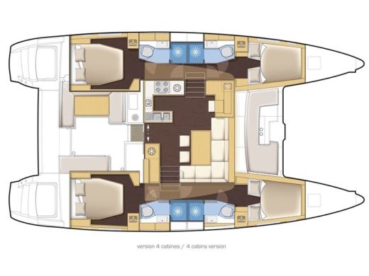 Catamaran  Lagoon 450 Fly A/C & GEN. boat plan