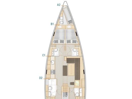 Sailboat  Hanse 508 Plano del barco