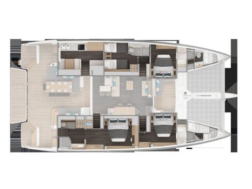 Catamaran  Lagoon 60 Plattegrond van de boot