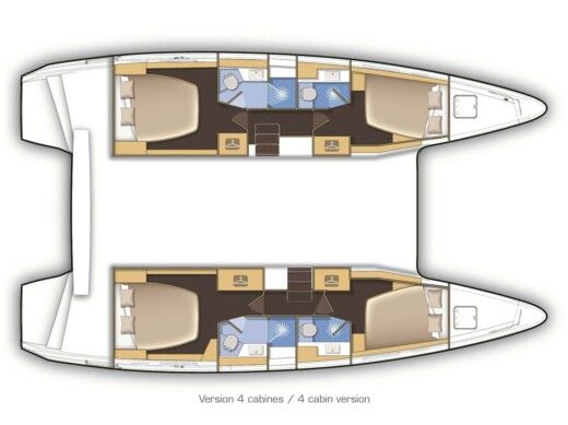 Catamaran  Lagoon 42   Plan du bateau