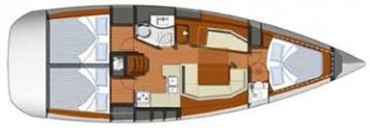 Sailboat Jeanneau Sun Odyssey 39i Boot Grundriss