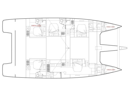 Catamaran  Alegria 67 Boat layout