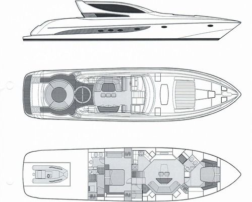 Motor Yacht Riva Riva 72 boat plan