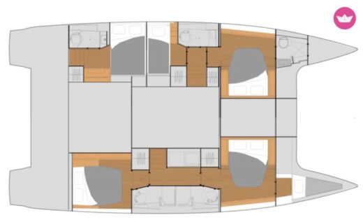Catamaran Foutaine Pajot TANNA 47 Plano del barco