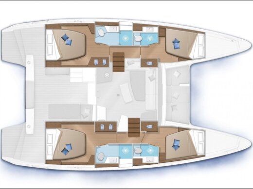 Catamaran Lagoon Lagoon 42 Plattegrond van de boot