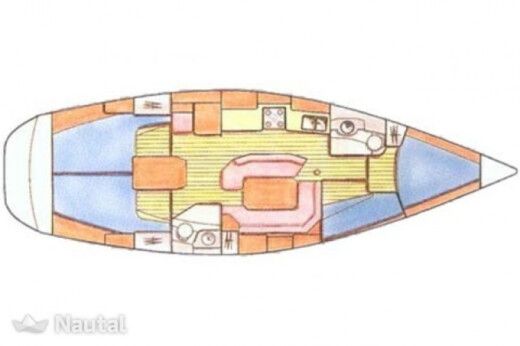 Sailboat Jeanneau Sun Odissey 42.2 Planimetria della barca