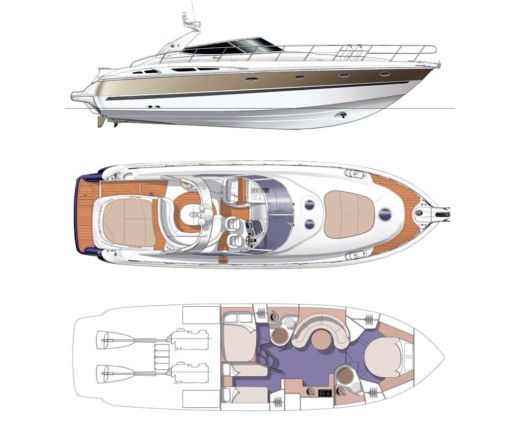 Motorboat Cranchi Mediterranee 50 boat plan
