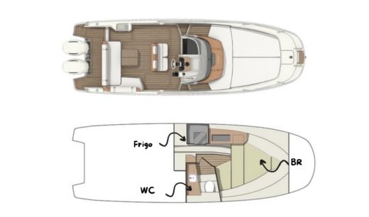 Motorboat Aschenez CX270 Boat layout