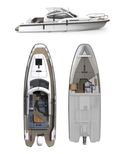 Motorboat Nimbus W9 boat plan