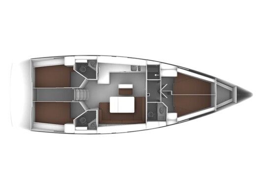 Sailboat Bavaria 46 Cruiser Plattegrond van de boot