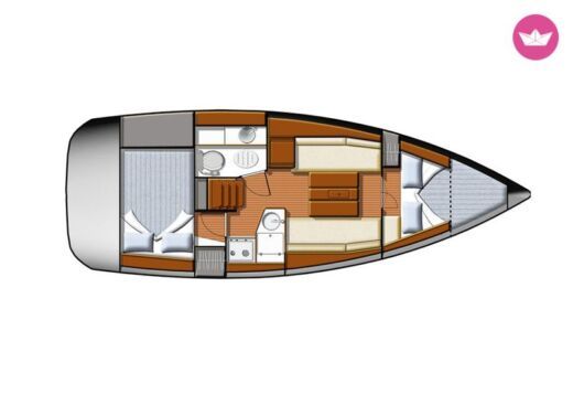 Sailboat JEANNEAU Sun Odyssey 30i DL Plattegrond van de boot