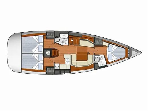 Sailboat  Sun Odyssey 42 i Plan du bateau