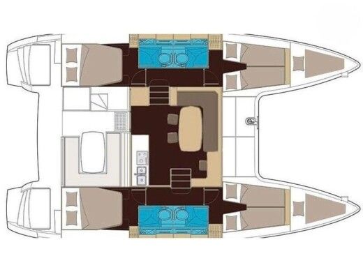Catamaran Lagoon Lagoon 400 S2 Plattegrond van de boot