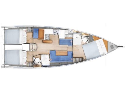 Sailboat Jeanneau Sun Odyssey 410 Plattegrond van de boot