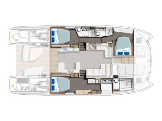 Sailboat  Leopard 53 PC Plattegrond van de boot