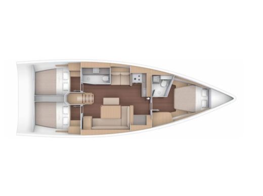 Sailboat  Dufour 430 Boot Grundriss