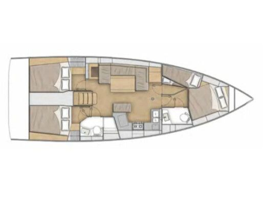 Sailboat  Oceanis 40.1 Σχέδιο κάτοψης σκάφους