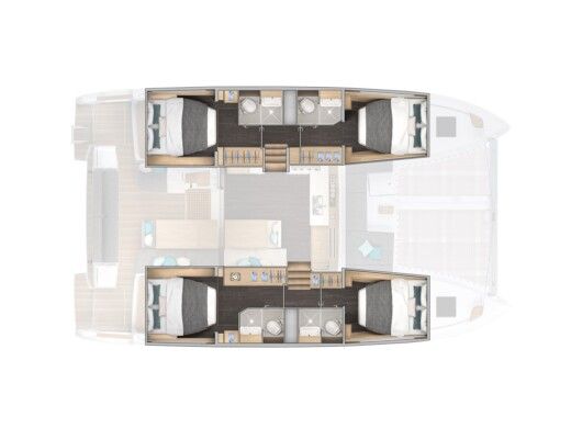 Catamaran  Lagoon 43 boat plan