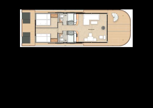 Houseboat Nautilus Hausboote Vagabund 43 mit Kamin - führerscheinpflichtig Σχέδιο κάτοψης σκάφους