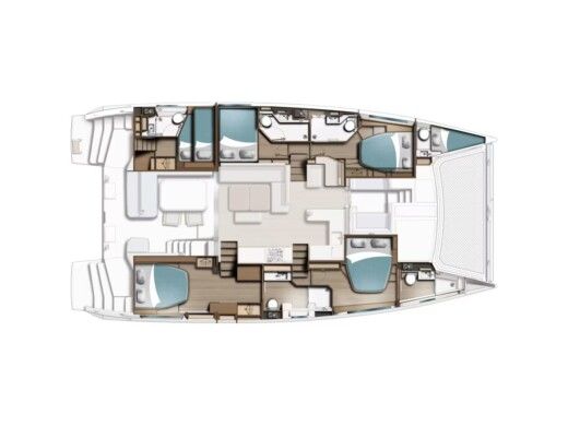 Catamaran  Moorings 5200 Plan du bateau