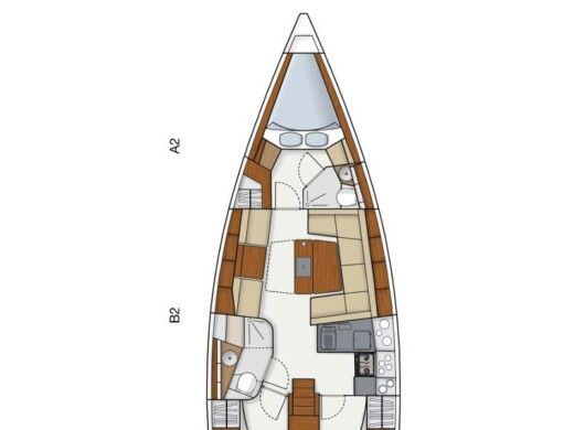 Sailboat  Hanse 415 Boat layout