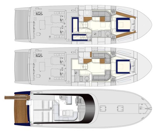 Motorboat Itama 45 Σχέδιο κάτοψης σκάφους