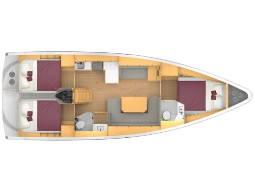 Sailboat  Bavaria C42 Boat layout
