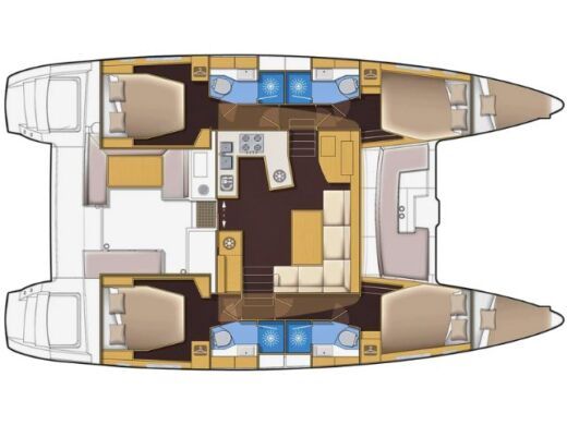 Catamaran  Lagoon 450 Fly -- Boat layout