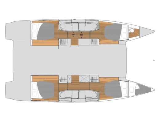 Catamaran Fountaine Pajot Elba 45 Plattegrond van de boot