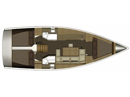 Sailboat DUFOUR 382 Boat layout