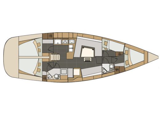 Sailboat  Elan 45 Impression Plattegrond van de boot