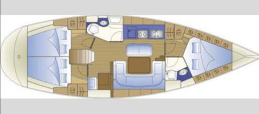 Sailboat Bavaria 40 Cruiser Boat layout