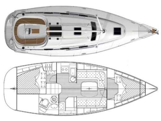 Sailboat Bavaria 33 cruiser boat plan