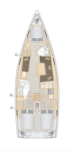 Sailboat HANSE 418 Σχέδιο κάτοψης σκάφους