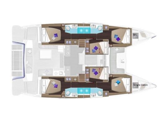 Catamaran  Lagoon 51 boat plan