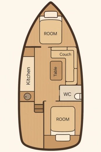 Motorboat Ribera 980 Boat layout