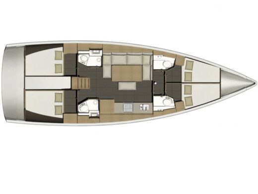 Sailboat DUFOUR 460 Grand Large Plattegrond van de boot