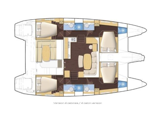 Catamaran LAGOON Lagoon 421 boat plan
